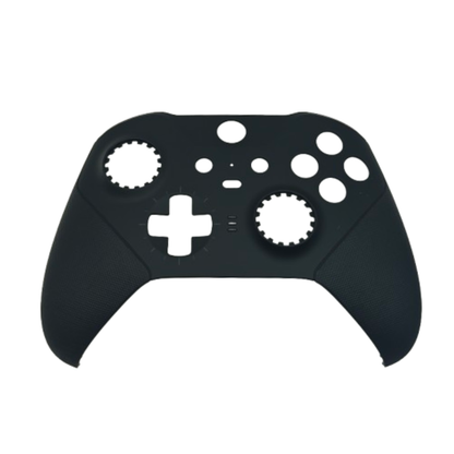 Black controller front shell with cutouts for the buttons, D-pad, and thumbsticks on a white background