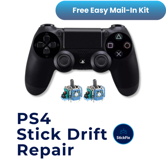 PS4 Standard DualShock 4 controller stick drift repair service — StickFix Repair mail-in service
