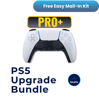PS5 Standard DualSense controller Pro+ upgrade bundle — StickFix Repair mail-in service