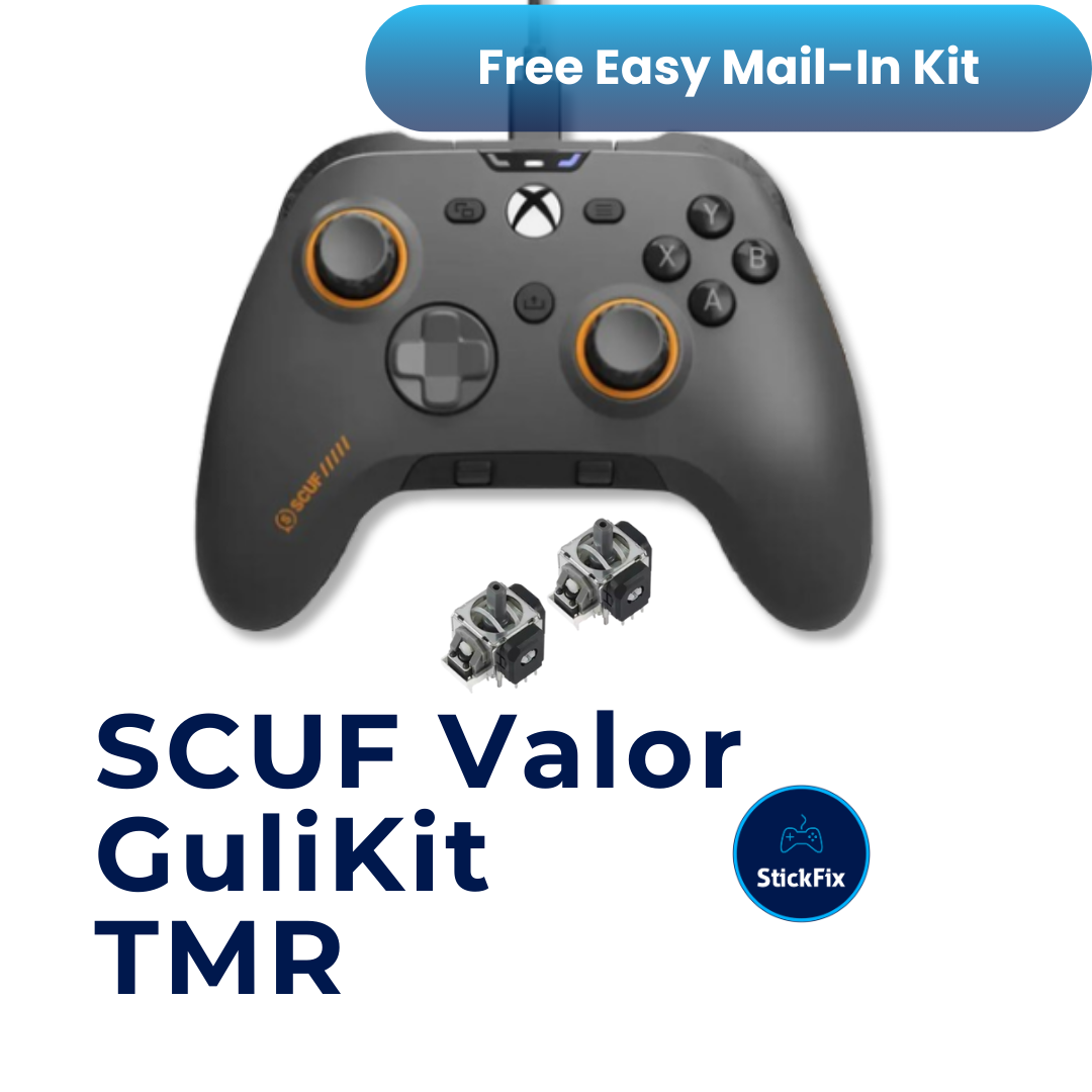 SCUF Valor controller with GuliKit TMR electromagnetic joystick modules — StickFix Repair mail-in service