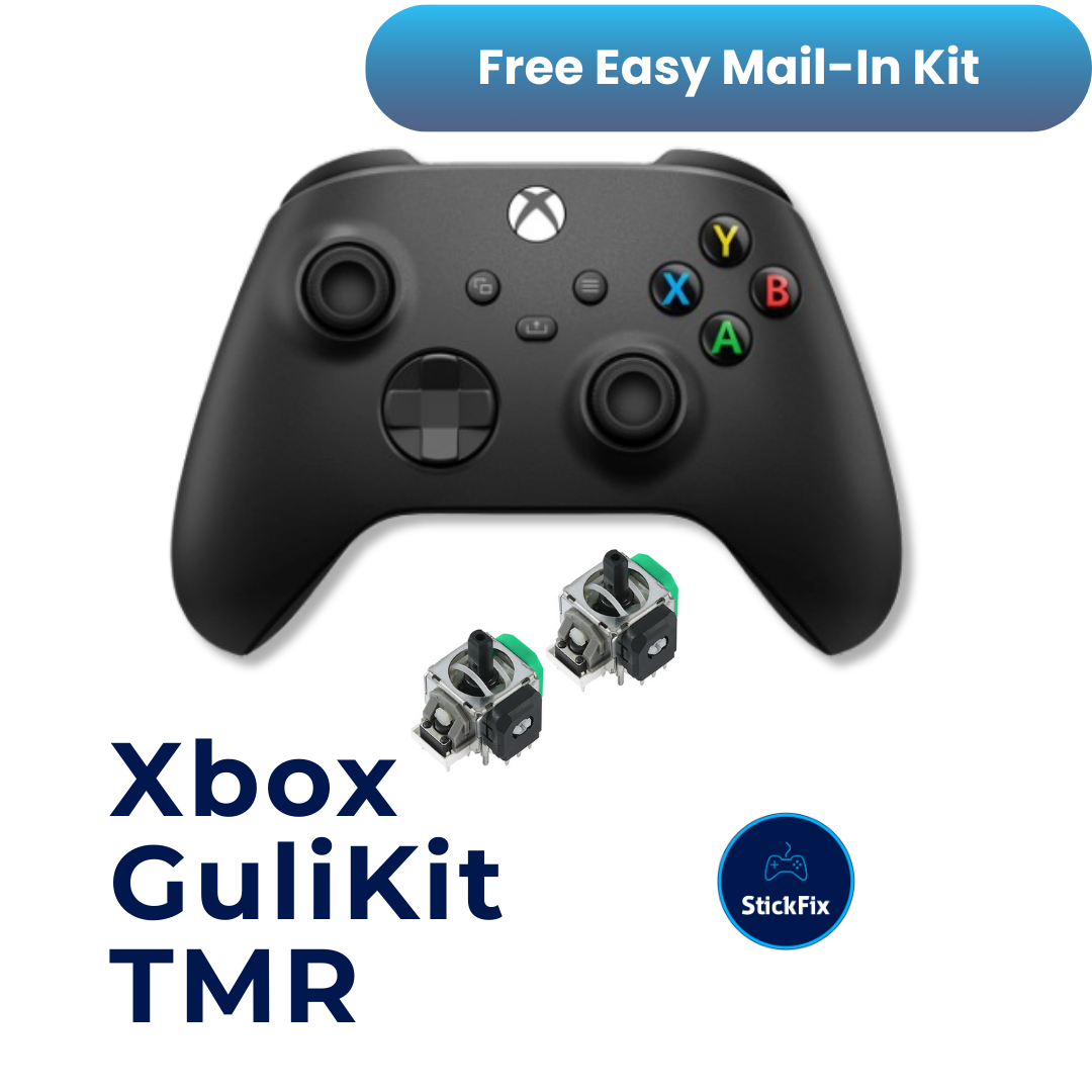 Xbox Series X|S controller with GuliKit TMR electromagnetic joystick modules — StickFix Repair mail-in service